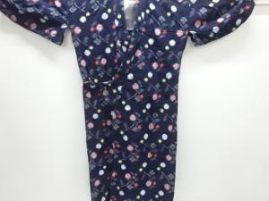 アンティーク　木綿本場久留米絣　草花模様ひっぱり